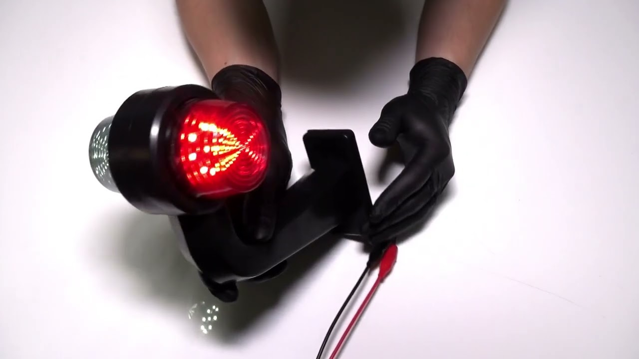 Σετ LED Όγκου Κερατάκια 12V / 24V IP67 Κόκκινό / Λευκό με Φιμέ Καπάκι 191mm x 79mm