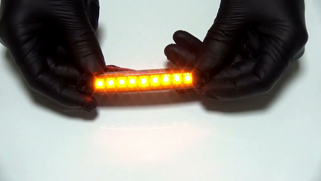 LED Όγκου Φιμε Πλευρικής Σήμανσης 9 LED Πορτοκαλί 12V / 24V IP68 100mm x 15mm x 10mm
