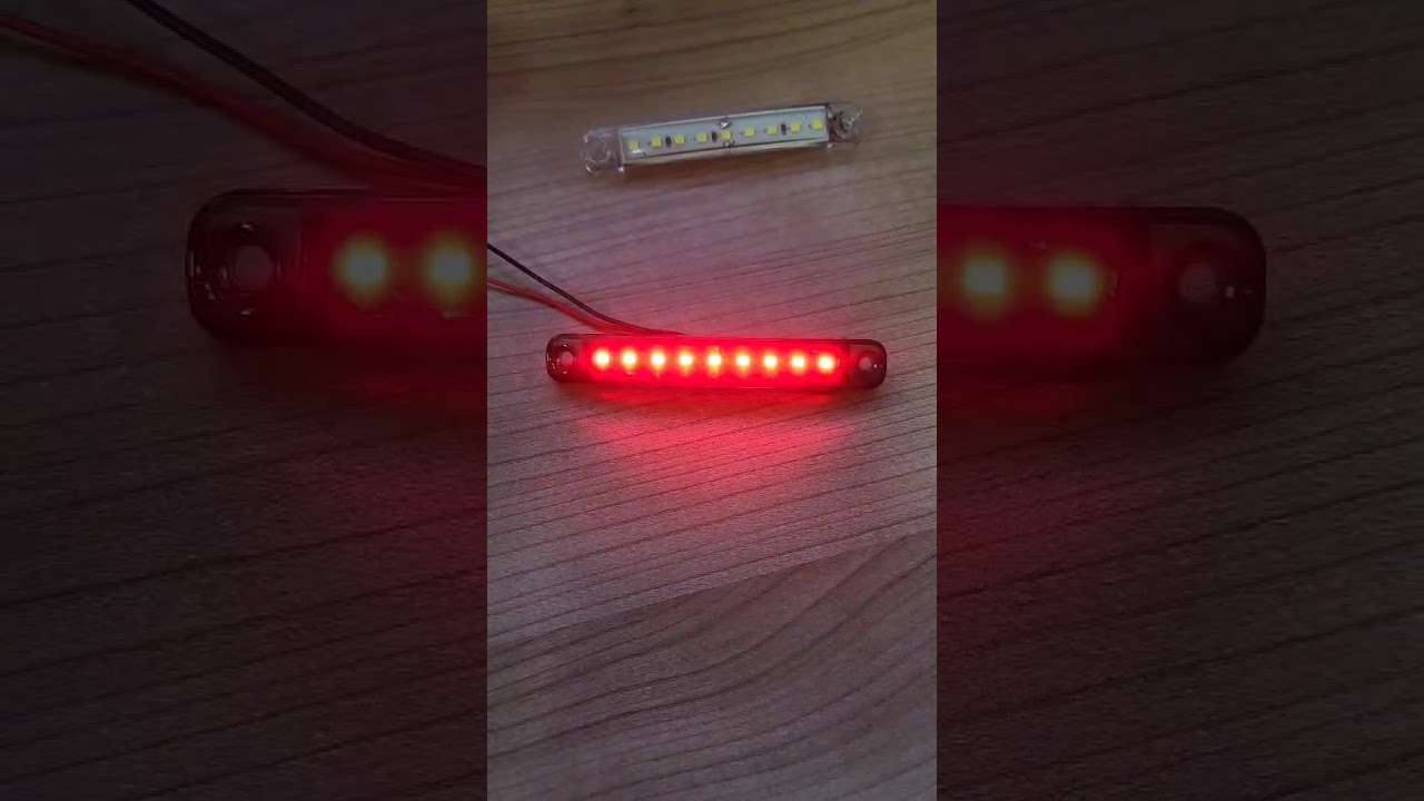 LED Όγκου Φιμε Πλευρικής Σήμανσης 9 LED Κόκκινο 12V / 24V IP68 100mm x 15mm x 10mm