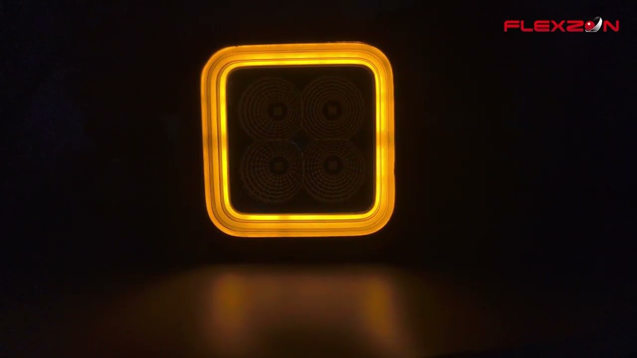 LED Προβολέας 10-30 Volt Υψηλής Ισχύος 32W Λευκό / DRL Πορτοκαλί / Κόκκινο 84.9mm x 84.9mm x 60.6mm IP68 E-mark E9