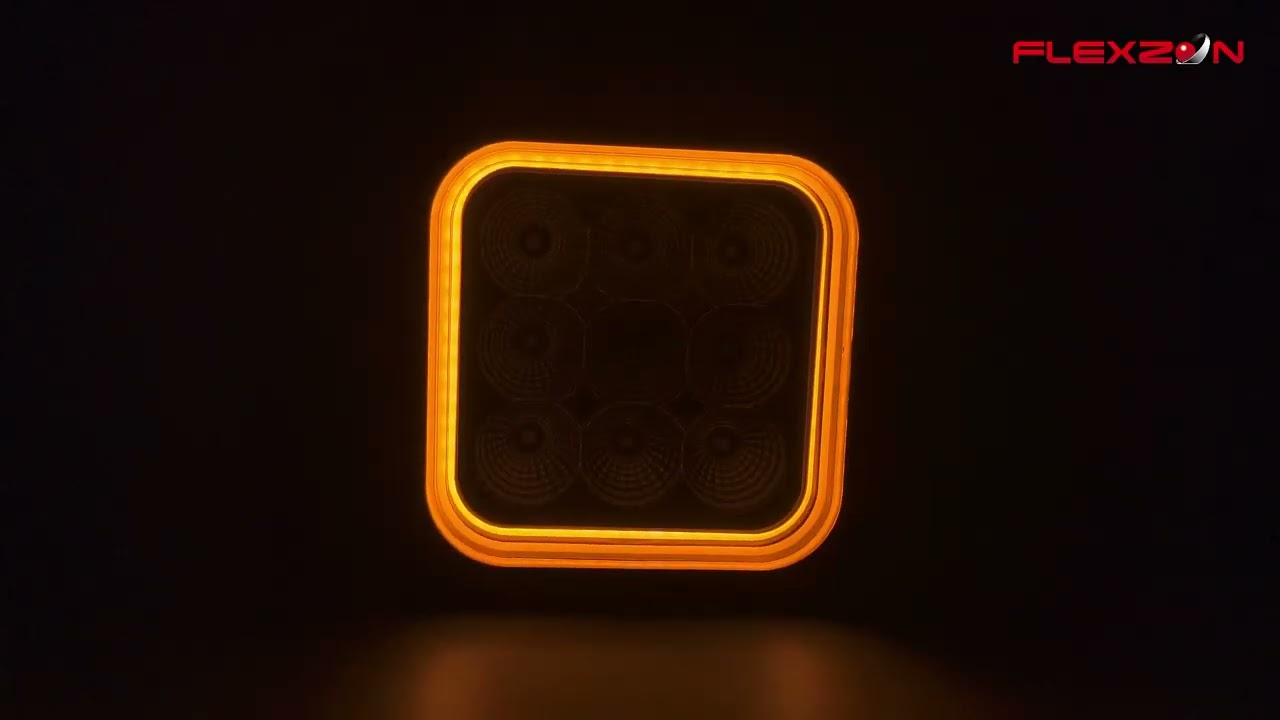 LED Προβολέας 10-30 Volt Υψηλής Ισχύος 64W Λευκό / DRL Πορτοκαλί / Κόκκινο 115.6mm x 115.6mm x 61.4mm IP68 E-mark E9