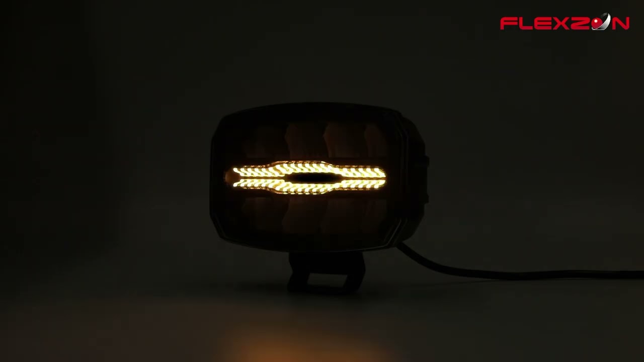 LED Προβολέας Ψυχρό Λευκό 10-30 Volt Υψηλής Ισχύος 105W με DRL Πορτοκαλί / Λευκό 220mm X 167mm IP68 E-mark