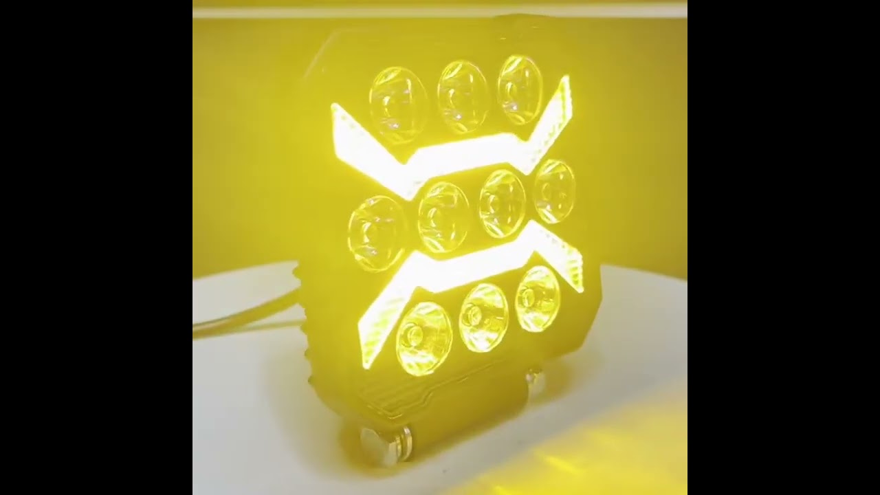 LED Προβολέας SLIM 10-30 Volt Υψηλής Ισχύος 17W Λευκό / DRL Πορτοκαλί 110mm x 110mm x 32mm IP68