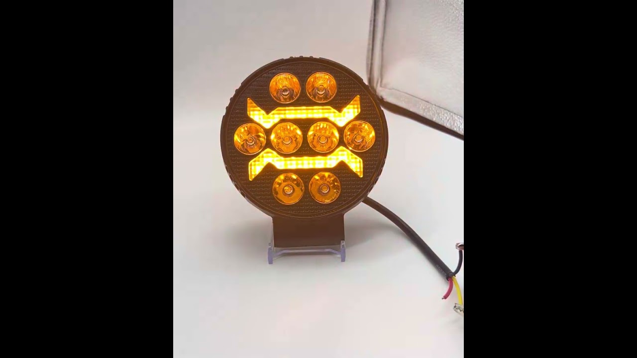 LED Προβολέας SLIM 10-30 Volt Υψηλής Ισχύος  Λευκό / DRL Πορτοκαλί 110mm x 110mm x 35mm IP68