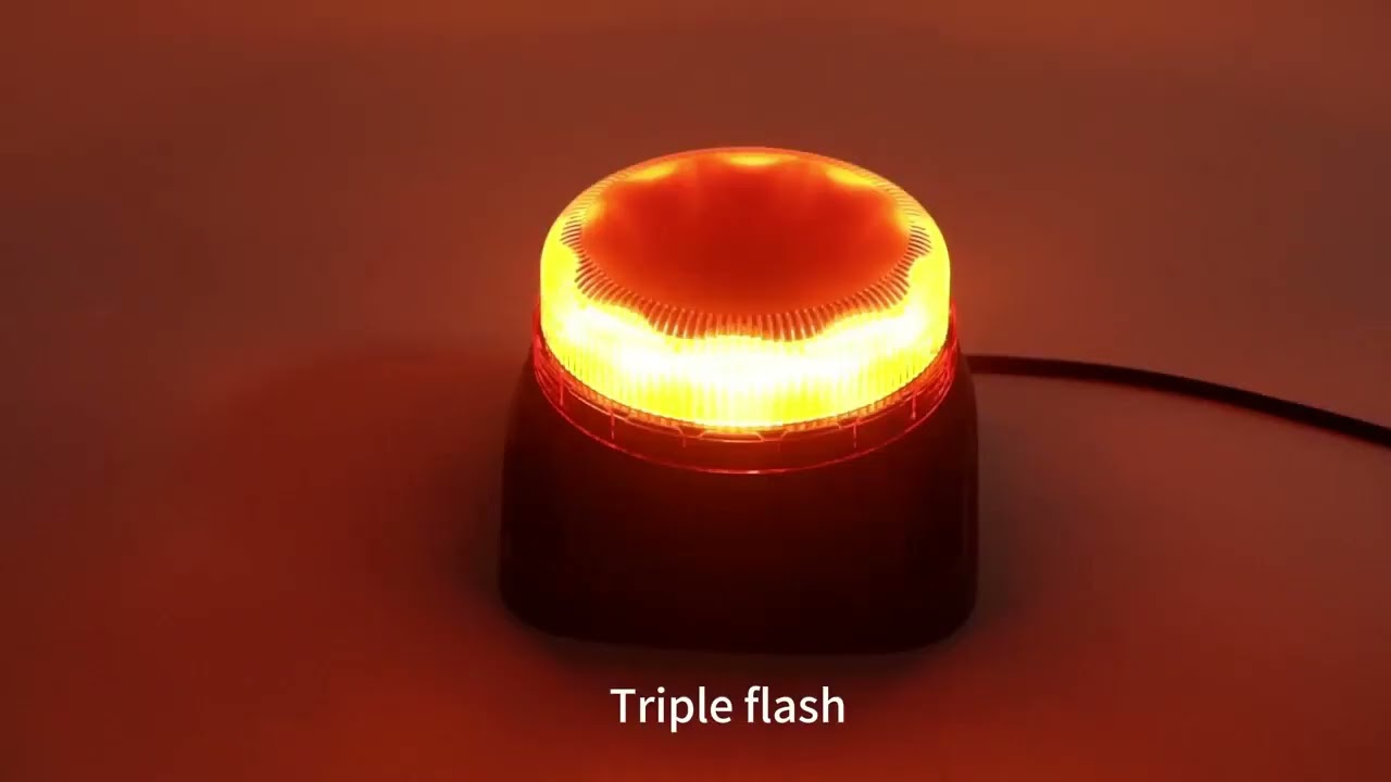 LED Φάρος Πορτοκαλί 12V / 24V Με Βίδες και Σειρήνα 130mm x 130mm x 85mm E-mark