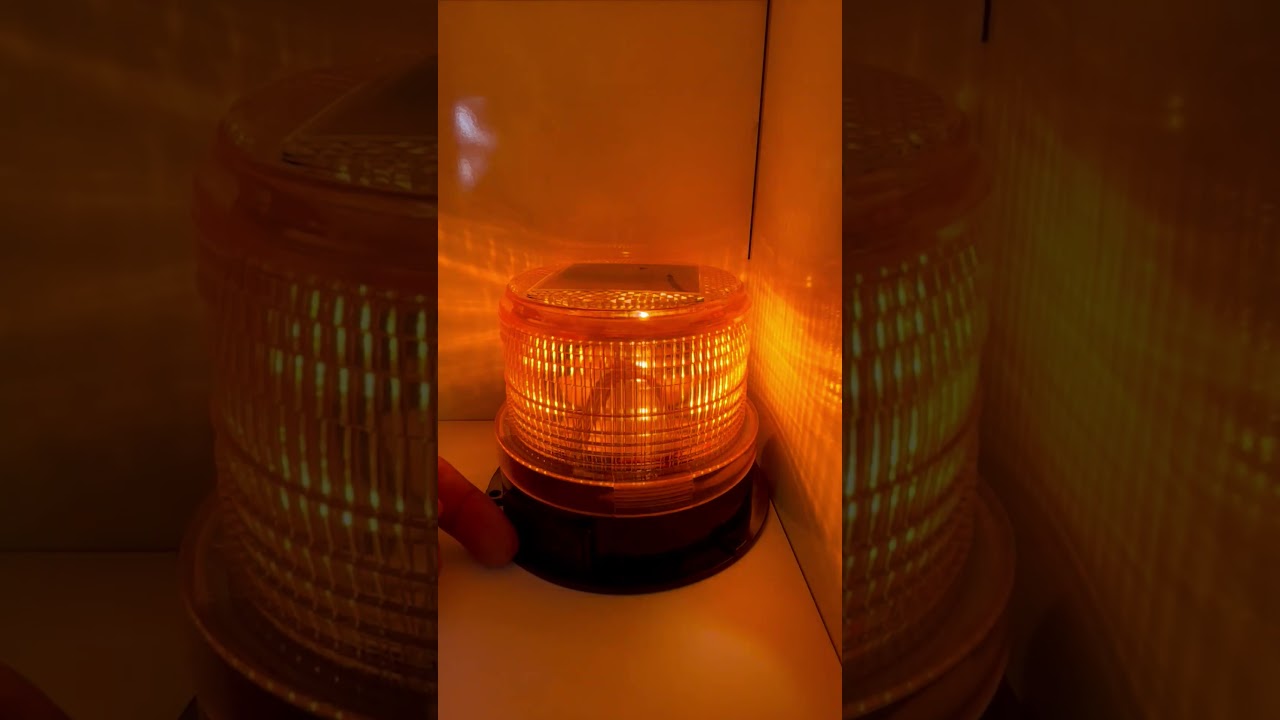 LED Ηλιακός Επαναφορτιζόμενος Μαγνητικός Φάρος 12V Πορτοκαλί IP67