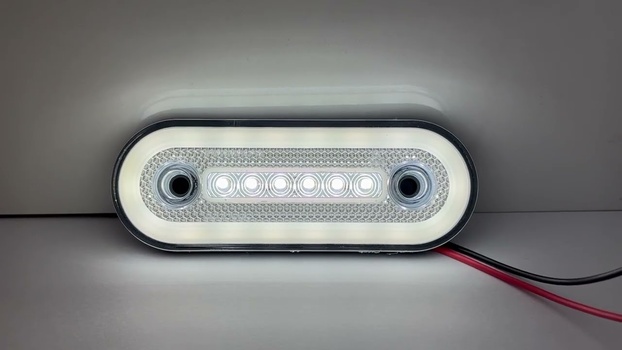 LED Όγκου Πλευρικής Σήμανσης με 6 LED και NEON Εφέ Λευκό 12V / 24V IP68 115mm x 44mm x 16mm