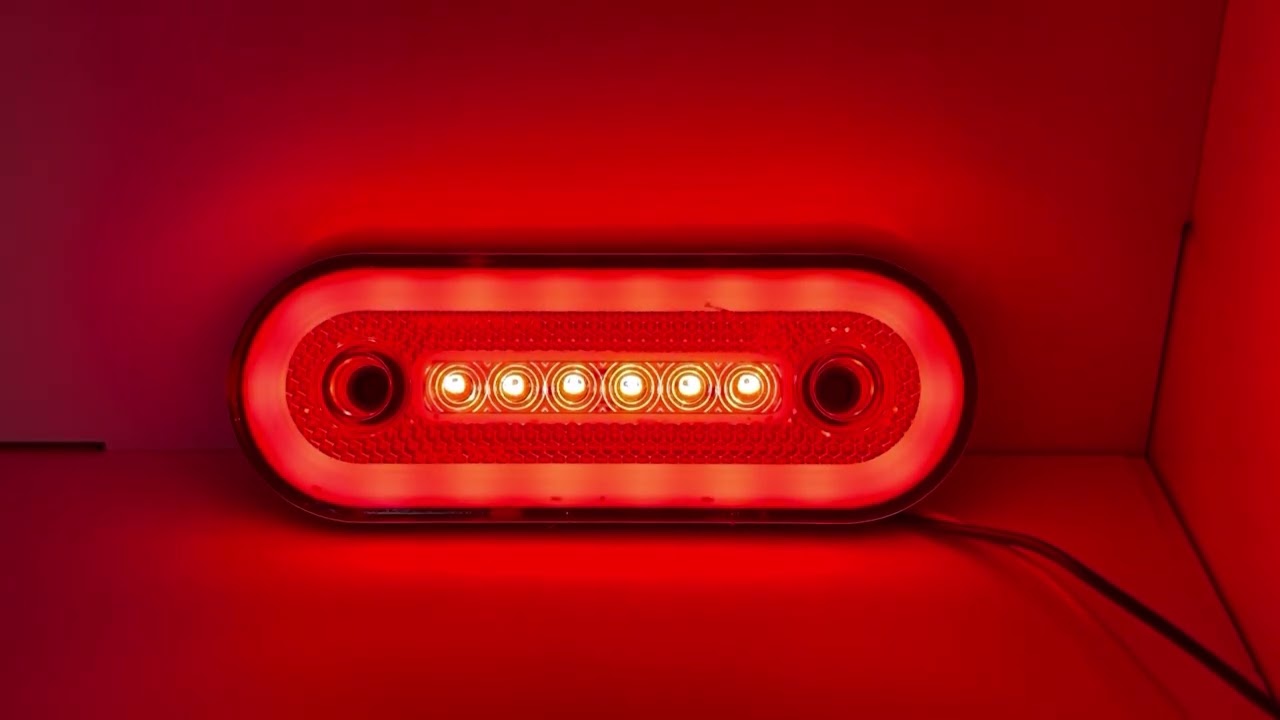 LED Όγκου Πλευρικής Σήμανσης με 6 LED και NEON Εφέ Κόκκινο 12V / 24V IP68 115mm x 44mm x 16mm