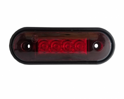 LED Όγκου 4 LED Πλευρικής Σήμανσης Κόκκινο 12V / 24V IP68 90mm x 30mm