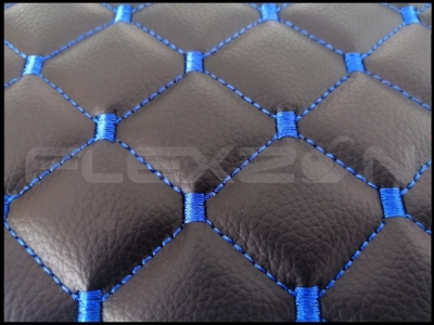 Μαύρο με Μπλε Ραφή Δερμάτινοι πάτοι για MAN TGX Αυτόματο Μεγάλο Κιβώτιο με 1 Συρτάρι Eco Δέρμα Καπιτονέ, Πολυτελής Ποιότητα, Διάφορα Χρώματα