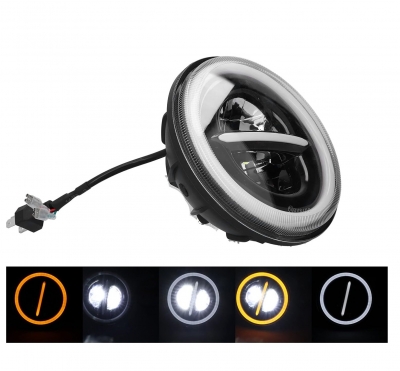 LED προβολέας Universal 7" ιντσών 18cm 9V - 32V Μικρή και Μεγάλη Σκάλα και Φώτα Ημέρας DRL Λευκό - Κίτρινο 7500lm για Τρακτέρ / Φορτηγών / Μοτοσυκλετών / ATV / Jeep κ.λπ.