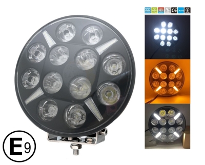 LED Προβολέας 10-30 Volt Υψηλής Ισχύος 120W Λευκό / Λευκό - Πορτοκαλί / Λευκό ø218mm IP68 E-Mark