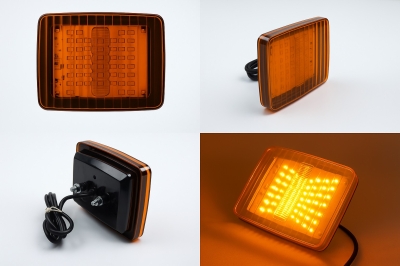 LED Φανάρι Ομίχλης / Όγκου Πορτοκαλί 12V / 24V E-Mark 130mm x 110mm x 35mm