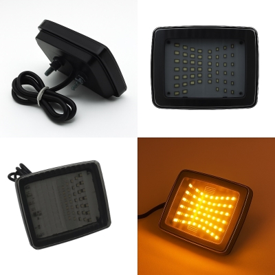 LED Φανάρι Φιμέ Τζάμι Ομίχλης / Όγκου Πορτοκαλί 12V / 24V E-Mark 130mm x 110mm x 35mm