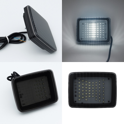LED Φανάρι Φιμέ Τζάμι Ομίχλης / Όγκου Λευκό 12V / 24V E-Mark 130mm x 110mm x 35mm