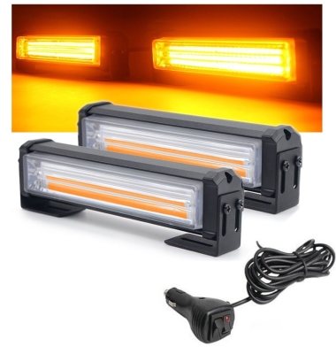 Led Μπάρα Σετ Οδικής Βοήθειας Πορτοκαλί 16cm 2 τεμάχια με κοντρόλερ Controller