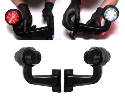 Σετ LED Όγκου Κερατάκια 12V / 24V IP67 Κόκκινό / Λευκό με Φιμέ Καπάκι 191mm x 79mm