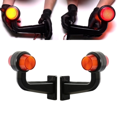 Σετ LED Όγκου Κερατάκια NEON 12V / 24V IP67 Κόκκινό / Πορτοκαλί 191mm x 79mm