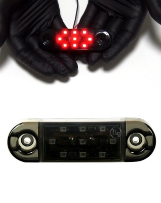 LED Όγκου Φιμέ με 9 LED 12V / 24V IP68 Κόκκινο 90mm х 20mm x 10mm Е-Mark