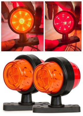 Σετ LED Όγκου 18 SMD Κερατάκι 12V / 24V IP66 Κόκκινό / Πορτοκαλί 120mm x 90mm x 90 mm
