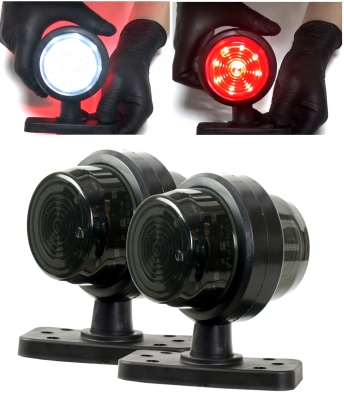 Σετ LED Φιμέ Όγκου 18 SMD Κερατάκι 12V / 24V IP66 Κόκκινό / Λευκό 120mm x 90mm x 90 mm