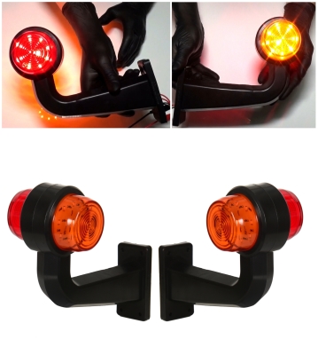 Σετ LED Όγκου 18 SMD Κερατάκια 12V / 24V IP67 Κόκκινό / Πορτοκαλί 191mm x 79mm