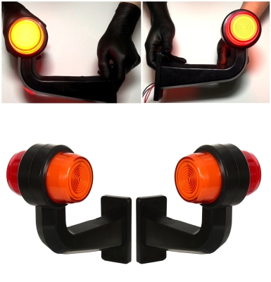Σετ LED Όγκου Κερατάκια NEON 12V / 24V IP68 Κόκκινό / Πορτοκαλί 191mm x 79mm