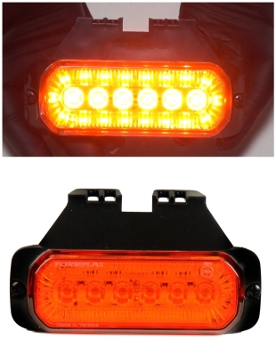 LED Όγκου Πλευρικής Σήμανσης με Βάση Πορτοκαλί 12V / 24V IP68 132mm x 46mm