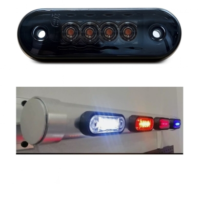 LED Όγκου Φιμε 4 LED Πλευρικής Σήμανσης Πορτοκαλί 12V / 24V IP68 90mm x 30mm