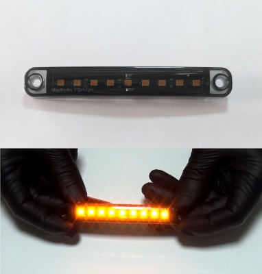 LED Όγκου Φιμε Πλευρικής Σήμανσης 9 LED Πορτοκαλί 12V / 24V IP68 100mm x 15mm x 10mm