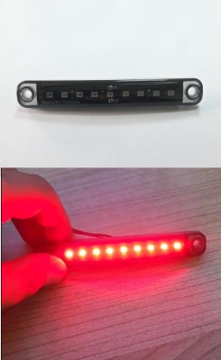 LED Όγκου Φιμε Πλευρικής Σήμανσης 9 LED Κόκκινο 12V / 24V IP68 100mm x 15mm x 10mm