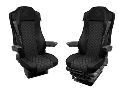 Σετ Καλύμματα Φορτηγού 2τμχ. για MERCEDES ACTROS MP3 / MP4 2015 - 2020 Μαύρο Οικολογικό Δέρμα