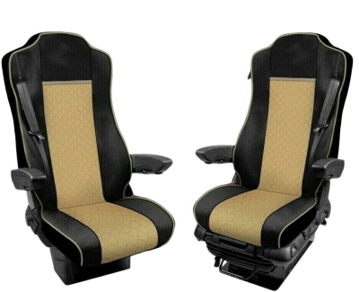 Σετ Καλύμματα Φορτηγού 2τμχ. για MERCEDES ACTROS MP3 / MP4 2015 - 2020 Μπέζ Οικολογικό Δέρμα