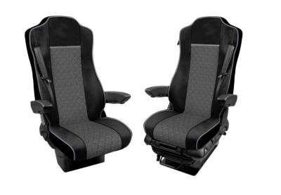 Σετ Καλύμματα Φορτηγού 2τμχ. για MERCEDES ACTROS MP3 / MP4 2015 - 2020 Γκρί Οικολογικό Δέρμα
