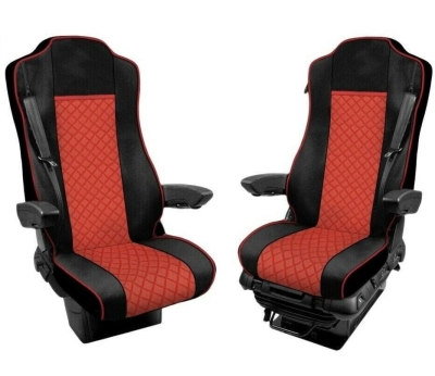 Σετ Καλύμματα Φορτηγού 2τμχ. για MERCEDES ACTROS MP3 / MP4 2015 - 2020 Κόκκινο Οικολογικό Δέρμα