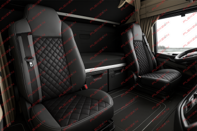 Σετ Καλύμματα Φορτηγού 2τμχ. για MAN TGX 2017+ Μαύρο Οικολογικό Δέρμα