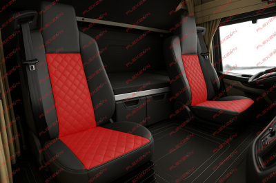 Σετ Καλύμματα Φορτηγού 2τμχ. για MAN TGX 2021+ Κόκκινο Οικολογικό Δέρμα