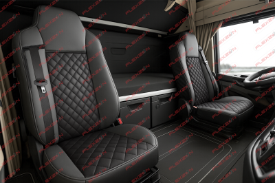 Σετ Καλύμματα Φορτηγού 2τμχ. για IVECO STRALIS S-WAY 2021 Μαύρο Οικολογικό Δέρμα