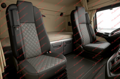 Σετ Καλύμματα Φορτηγού 2τμχ. για MERCEDES ACTROS MP3 / MP4 2015 - 2020 Γκρί Οικολογικό Δέρμα