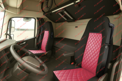 Σετ Καλύμματα Φορτηγού 2τμχ. για VOLVO S FH EURO 6 2016 - 2020 Κόκκινο Οικολογικό Δέρμα