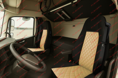 Σετ Καλύμματα Φορτηγού 2τμχ. για VOLVO FH 2013+ Μπέζ Οικολογικό Δέρμα