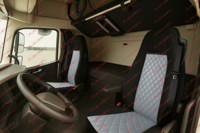 Σετ Καλύμματα Φορτηγού 2τμχ. για VOLVO FH 2013+ Γκρί Οικολογικό Δέρμα