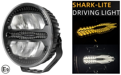 LED Προβολέας Ψυχρό Λευκό 10-30 Volt Υψηλής Ισχύος 175W με DRL Πορτοκαλί / Λευκό ø228.5mm IP68  E-mark