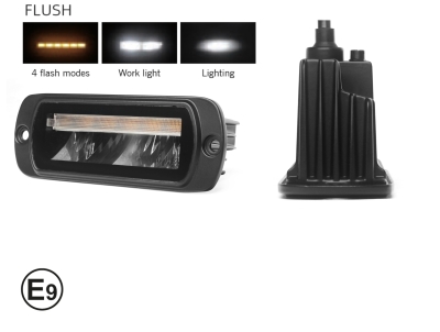 LED Προβολάκι Χωνευτό 3 Λειτουργιές Ψυχρό Λευκό 10-30 Volt με Φωτισμό Πορείας / Έκτακτης Ανάγκης STROBE E-mark