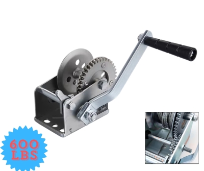 Χειροκίνητος Εργάτης / Βαρούλκο Αυτοκινήτου / 4x4 με Δυνατότητα Έλξης 250kg (600 lbs) με Χαλύβδινο Συρματόσχοινο 8m και Αυτόματο Φρένο