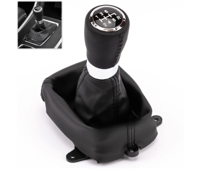 Πόμολο 6 Ταχυτήτων με Φυσούνα Λεβιέ Δερματίνη για HONDA ACCORD 8  2008 - 2014