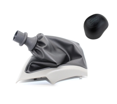 Πόμολο 6 Ταχυτήτων με Φυσούνα Λεβιέ Δερματίνη με Νίκελ Βάση για Peugeot Boxer / Citroen Jumper / Fiat Ducato OEM 1608508580 / 46314090 / 55348945