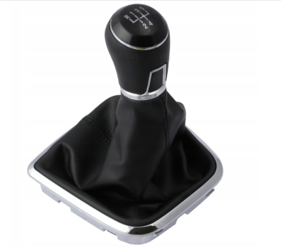 Πόμολο 5 Ταχυτήτων με Φυσούνα Λεβιέ Δερματίνη για Volkswagen Polo 6R 2009 – 2014 / Polo 6C 2014 – 2017 OEM 6R0711456B