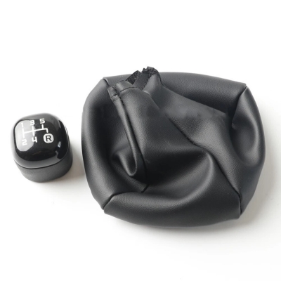 Πόμολο 5 Ταχυτήτων με Φυσούνα Λεβιέ Δερματίνη για Fiat Panda 2012 OEM 502942700