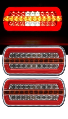 Σετ LED Neon Е-Мark Φανός Οπίσθιος 12V / 24V με 4 Λειτουργίες Tρεχούμενο φλας 224mm X 104mm X 52mm